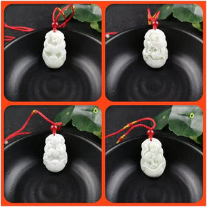 Chinese Zodiac Jade Pendant Necklace Charm Lucky Amulet