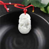 Chinese Zodiac Jade Pendant Necklace Charm Lucky Amulet
