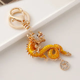 Dragon Pendant Keychain Crystal Key Ring Accessory Gift