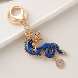 Dragon Pendant Keychain Crystal Key Ring Accessory Gift