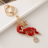 Dragon Pendant Keychain Crystal Key Ring Accessory Gift