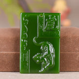Chinese Zodiac Green Jade Pendant Necklace Natural Jadeite Charm Jewelry