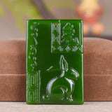 Chinese Zodiac Green Jade Pendant Necklace Natural Jadeite Charm Jewelry
