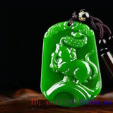 Chinese Zodiac Jade Pendant Necklace Men Women Jewelry Green Amulet