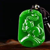 Chinese Zodiac Jade Pendant Necklace Men Women Jewelry Green Amulet