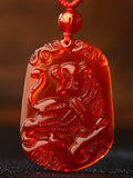 Chinese Zodiac Jade Pendant Necklace Men Women Jewelry Amulet