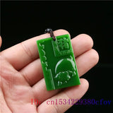 Chinese Zodiac Jade Pendant Necklace Green Jadeite Amulet Charm