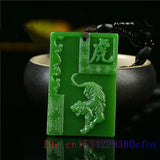 Chinese Zodiac Jade Pendant Necklace Green Jadeite Amulet Charm