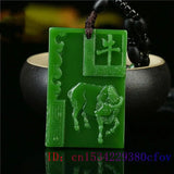 Chinese Zodiac Jade Pendant Necklace Green Jadeite Amulet Charm