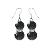 Chinese Agate Gourd Eardrop Pure Silver and Jade Retro Earrings
