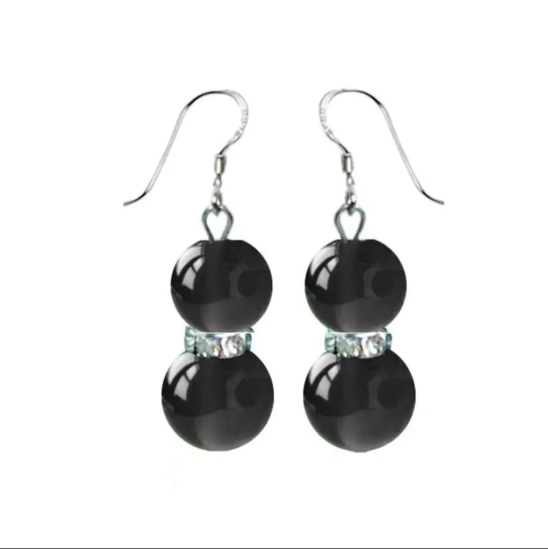 Chinese Agate Gourd Eardrop Pure Silver and Jade Retro Earrings