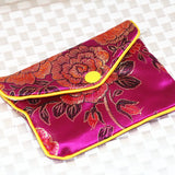Chinese Antique Flower Cloth Jewelry Box, Mixed 5pcs