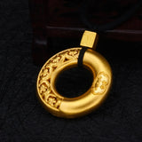Chinese Culture Ping'an Buckle Pendant Unique Silver Jewelry