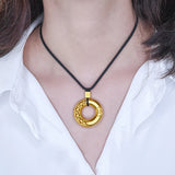 Chinese Ping'an Buckle Pendant Silver Jewelry