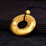 Chinese Ping'an Buckle Pendant Silver Jewelry