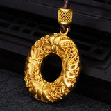 Chinese culture Ping'an buckle pendant silver jewelry