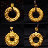 Chinese Culture Ping'an Buckle Pendant Unique Craft Charm Silver Jewelry