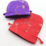 Chinese Embroidery Pouch Linen Draw String Jewelry Bag 4pc/lot