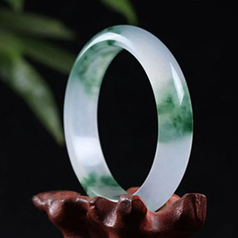 Chinese Green Jade Bracelet 54-66mm Luck Amulet P98
