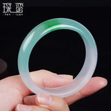 Chinese Green Jade Bracelet 54-66mm Charm Jewellery Hand-Carved Luck Bangle P10