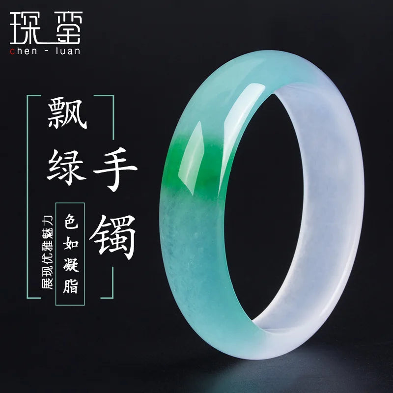 Chinese Green Jade Bracelet 54-66mm Charm Jewellery Hand-Carved Luck Bangle P10