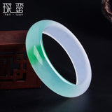 Chinese Green Jade Bracelet 54-66mm Charm Jewellery Hand-Carved Luck Bangle P10