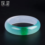 Chinese Green Jade Bracelet 54-66mm Charm Jewellery Hand-Carved Luck Bangle P10