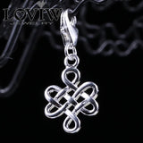 Chinese Knot Charm Pendant with Lobster Clasp for DIY Bracelet