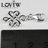 Chinese Knot Charm Pendant with Lobster Clasp for DIY Bracelet
