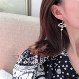 Chinese Crane Cloud Fan Earrings for Women