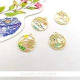 Chinese Architecture DIY Earring Material 6pcs