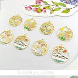 Chinese Architecture DIY Earring Material 6pcs