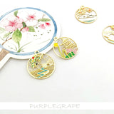 Chinese Architecture DIY Earring Material 6pcs