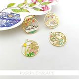 Chinese Architecture DIY Earring Material 6pcs