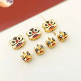 Ancient Enamel Lion Awakening Jewelry Material DIY Sand Bracelet
