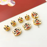 Ancient Enamel Lion Awakening Jewelry Material DIY Sand Bracelet