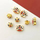 Ancient Enamel Lion Awakening Jewelry Material DIY Sand Bracelet
