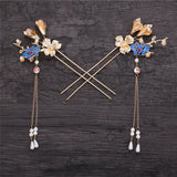Chinese Hair Sticks Tassel Hairpin Antique Women Brides Ornaments