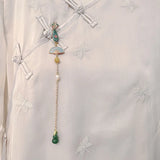 Vintage Cloisonne Tassel Beading Charms Kimono Cheongsam Pendant