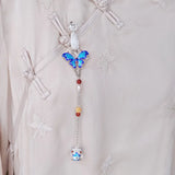 Vintage Cloisonne Tassel Beading Charms Kimono Cheongsam Pendant