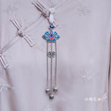 Vintage Cloisonne Tassel Beading Charms Kimono Cheongsam Pendant