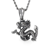 Chinese Zodiac Dragon Pendant Stainless Steel Men's Punk Dragon