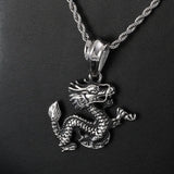 Chinese Zodiac Dragon Pendant Stainless Steel Men's Punk Dragon