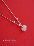 Chinese Necklace Sterling Silver Vintage Clavicle Chain Lucky Pendant