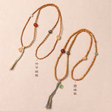 Chinese Knot Bamboo Bead Multi-loop Bracelet 4mm Antique Jewelry