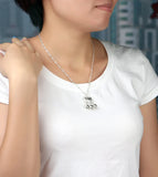Vintage Sterling Silver Necklace Lock Pendant 925 Silver Jewelry
