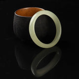 Chinese Jade Bracelet Round Bangle Luck Amulet 54-64mm