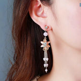 Vintage Stud Earrings Chinese Wind Tassel Pendant Women's Earrin