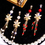 Vintage Stud Earrings Chinese Wind Tassel Pendant Women's Earrin