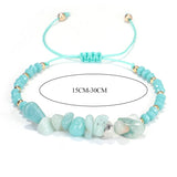 Chip Stone Glass Beaded String Bracelet Boho Jewelry